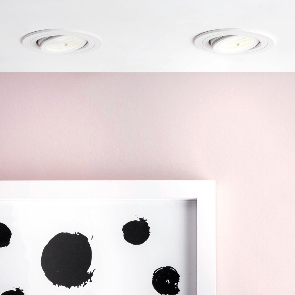 image 1 of BHS Fion Circular IP65 Tiltable Downlight | White | Matte White | 1