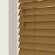 image 2 of 80cm Truffle Faux Wood Venetian Blinds with String (120cm Drop) | Brown | Brown