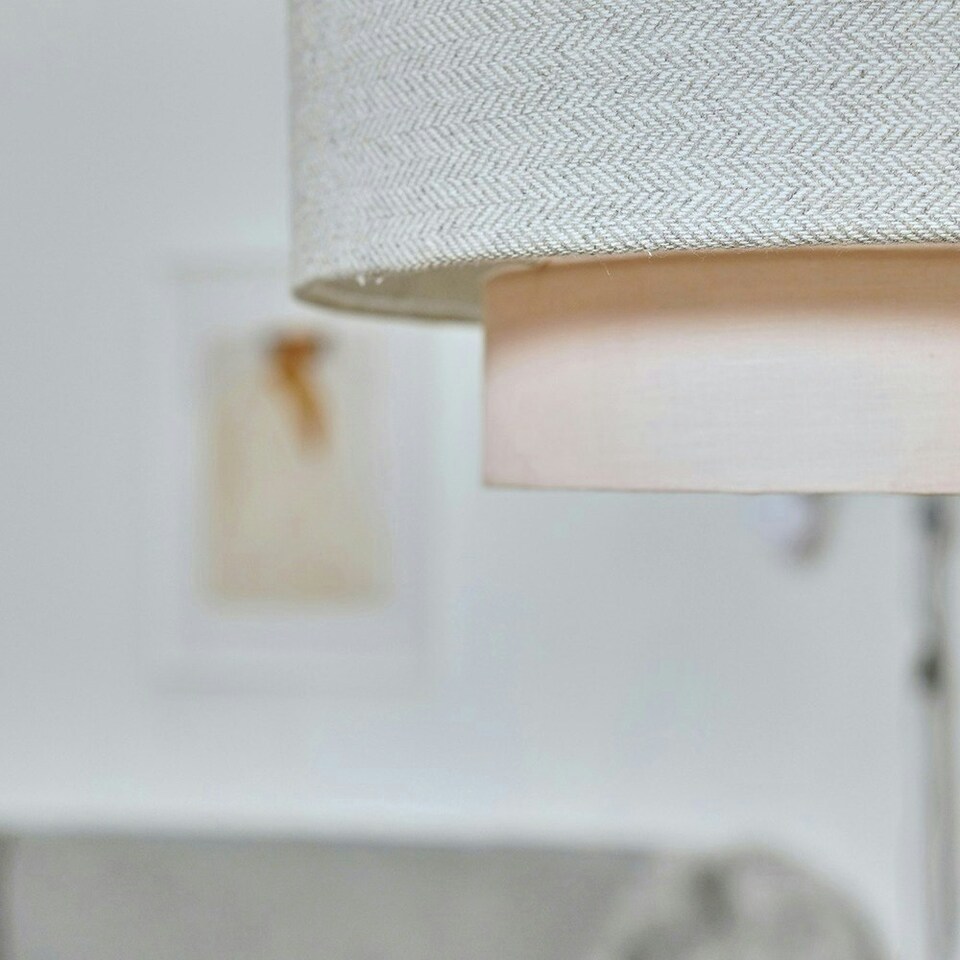 image 1 of ValueLights Pair Of Modern Ceiling Pendant Light Shades In Pink And Grey Herringbone Finish