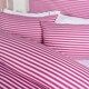 image 3 of OHS Stripe Embossed Soft Cosy Plush Plump Duvet Cover and Pillowcase Bedding Set Pink | Blush Pink | King