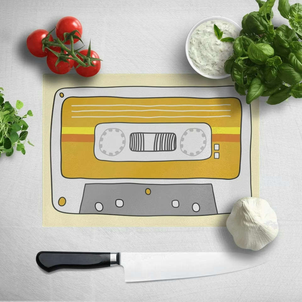 image 1 of Retro Chopping Board Cassette Tape Chopping Board N/A