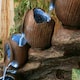 image 4 of Primrose 4 Tier Oil Jar Cascading Outdoor Patio Water Feature with Lights 81cm