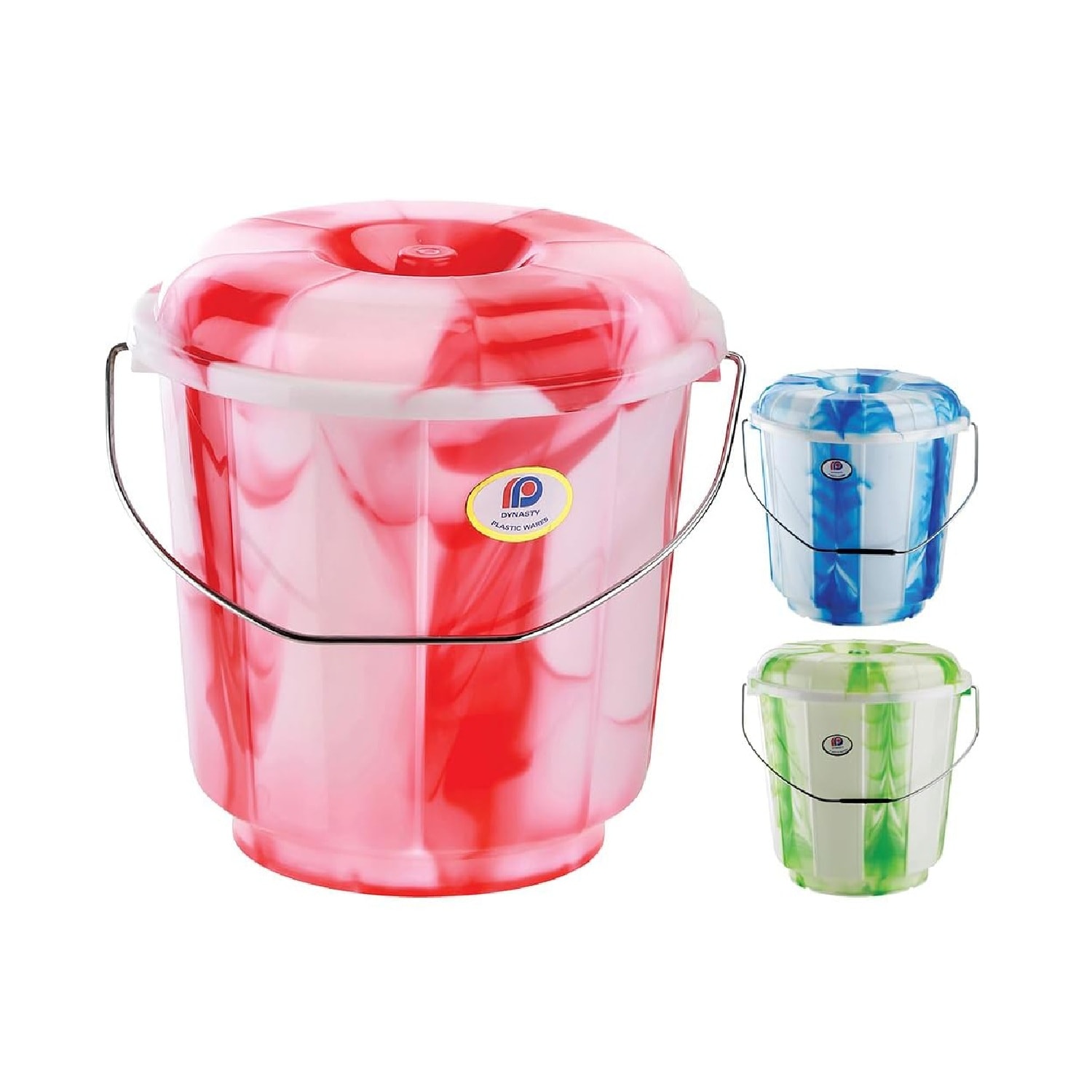 BARGAINS-GALORE 2 X 13 Litre Multipurpose Plastic Bucket With Lid & Handles Storage
