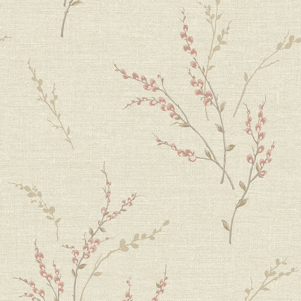 image 1 of Carmella Floral Trail Pink Wallpaper | Pink