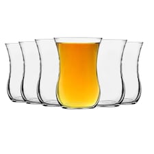 LAV Klasik Turkish Tea Glasses - 115ml - Clear - Pack of 6