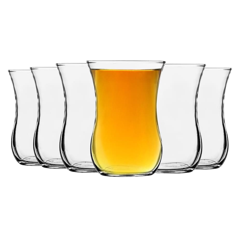 image 1 of LAV Klasik Turkish Tea Glasses - 115ml - Clear - Pack of 6