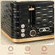 image 4 of HOMCOM Toaster with 4 Slot, 7 Browning Levels, 1600W, Black Ripple Black | Rose gold accents | 29.2 x 27.5 x 18.9 cm