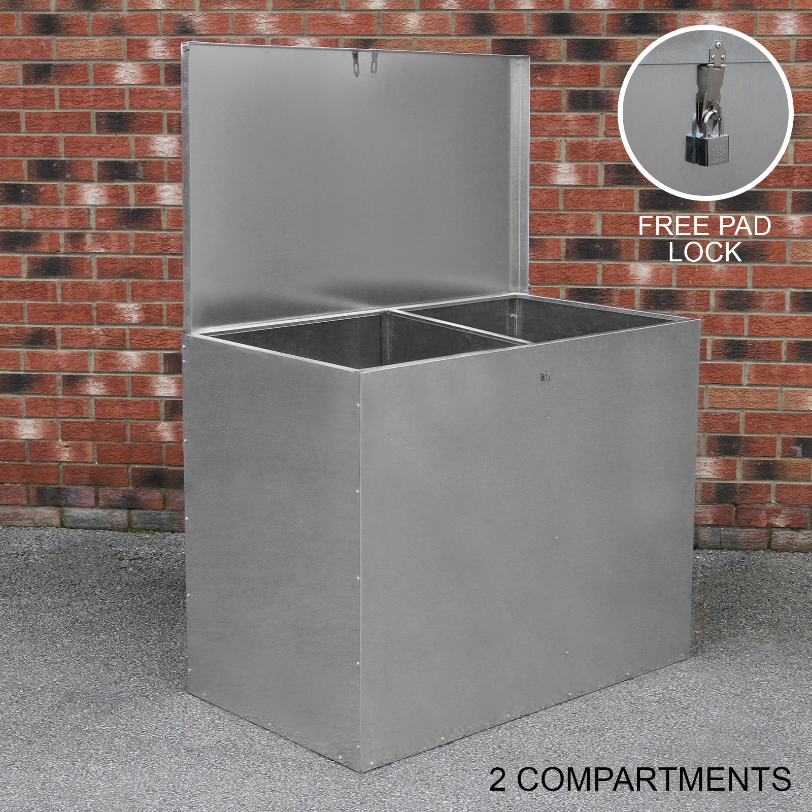 Two-Compartment Galvanized Feed Store