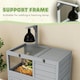 image 6 of PawHut Tortoise House with Storage Cabinet, Lamp Holder, Openable Top