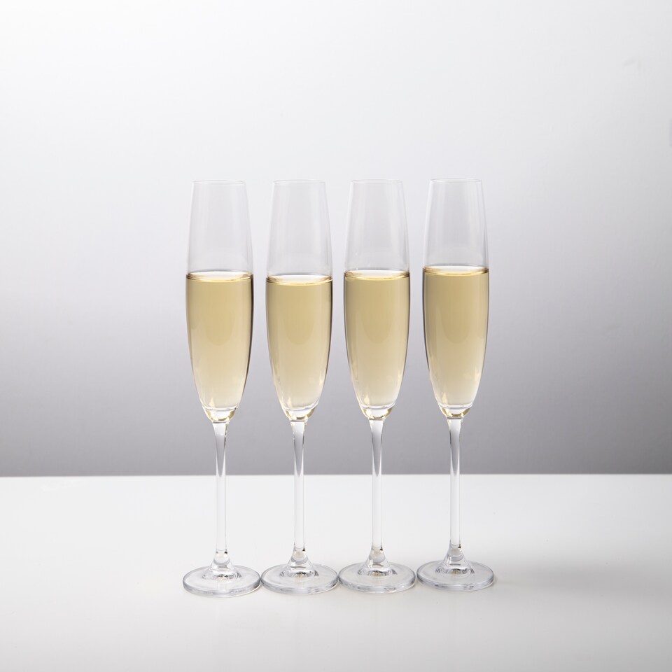 image 1 of Mikasa Champagne Flute Set Clear Crystal 250ml Set of 4