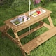 image 8 of AIYAPLAY Wooden Kids Picnic Table, Sand and Water Table w/ Benches, Parasol 