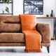 image 3 of Waffle Collection Recycled Cotton Throw in Orange (70" x 100")