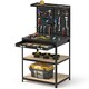 image 1 of COSTWAY Workbench 290KG Work Table w/2 PCS Pegboard-Black