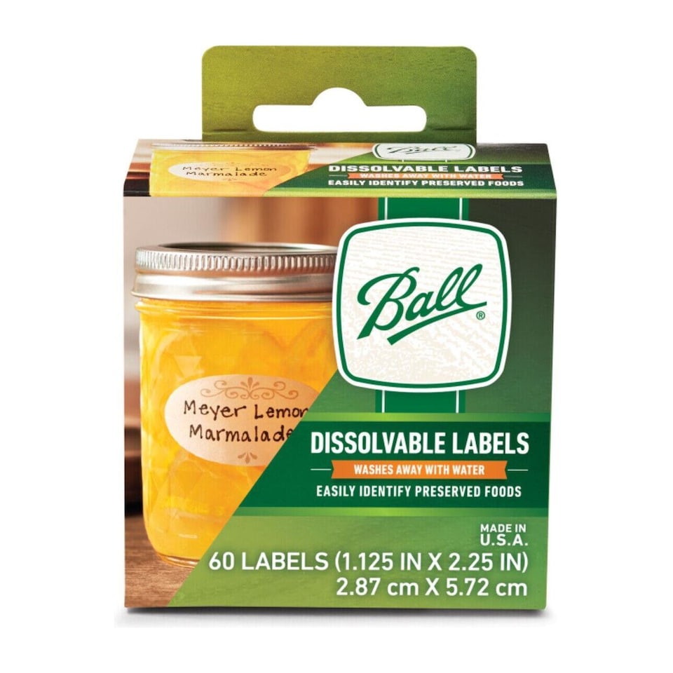 image 1 of Ball Dissolvable Self-adhesive Labels For Preserves Jars - Pack Of 60 Labels
