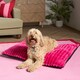 image 1 of OHS Ribbed Fleece Rectangular Soft Warm Cosy Plump Plush Pet Dog Cat Cushion Bed, 80x60cm Pink | Bright Pink | L