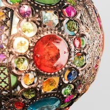 ValueLights Bazaar Moroccan Bronze Lamp Shade Acrylic Droplets Bronze