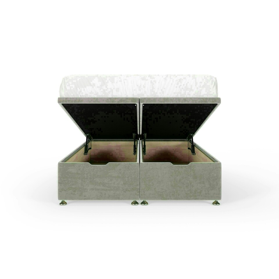 image 1 of Seal Grey Naples Velvet Ottoman Base King Size | Multi