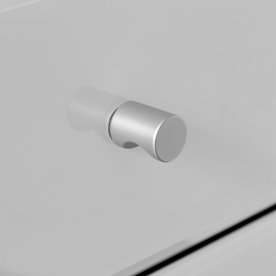image 1 of Furniturebox Lexi Small Slimline White 3 Drawer Mirrored Bedside Table