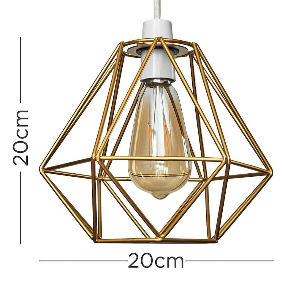 image 1 of ValueLights Diablo Gold Ceiling Pendant Shade & Bulb