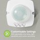 image 6 of Nedis PIR Occupancy Motion Sensor Detector Light Switch, Ceiling Mount, 360 Degree 6m Range, 3 Wire - White