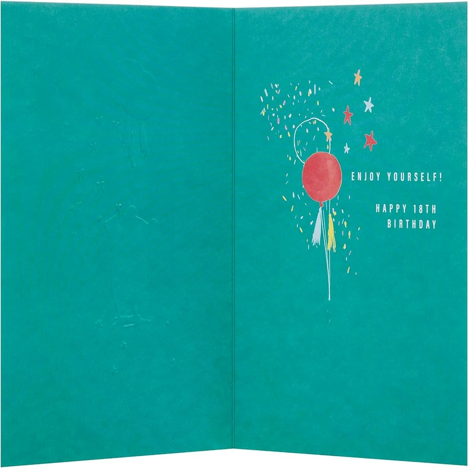 image 1 of Contemporary Embossed Illustrated Bear Design 18th Birthday Card