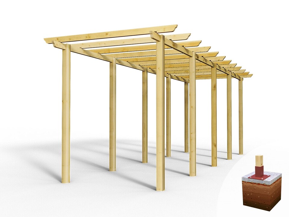image 1 of eDecks Royal Walkway Garden Pergola w/ Steel Spikes 2.7m - 2.4x7.2m