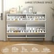 image 4 of HOMCOM Slim Shoe Storage Cabinet with 4 Flip Drawers for Hallway White