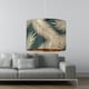 image 6 of First Choice Lighting Tropica Dark Green with Gold Embossed Leaf Detail 25cm Ceiling Pendant or Table Lamp Shade Green