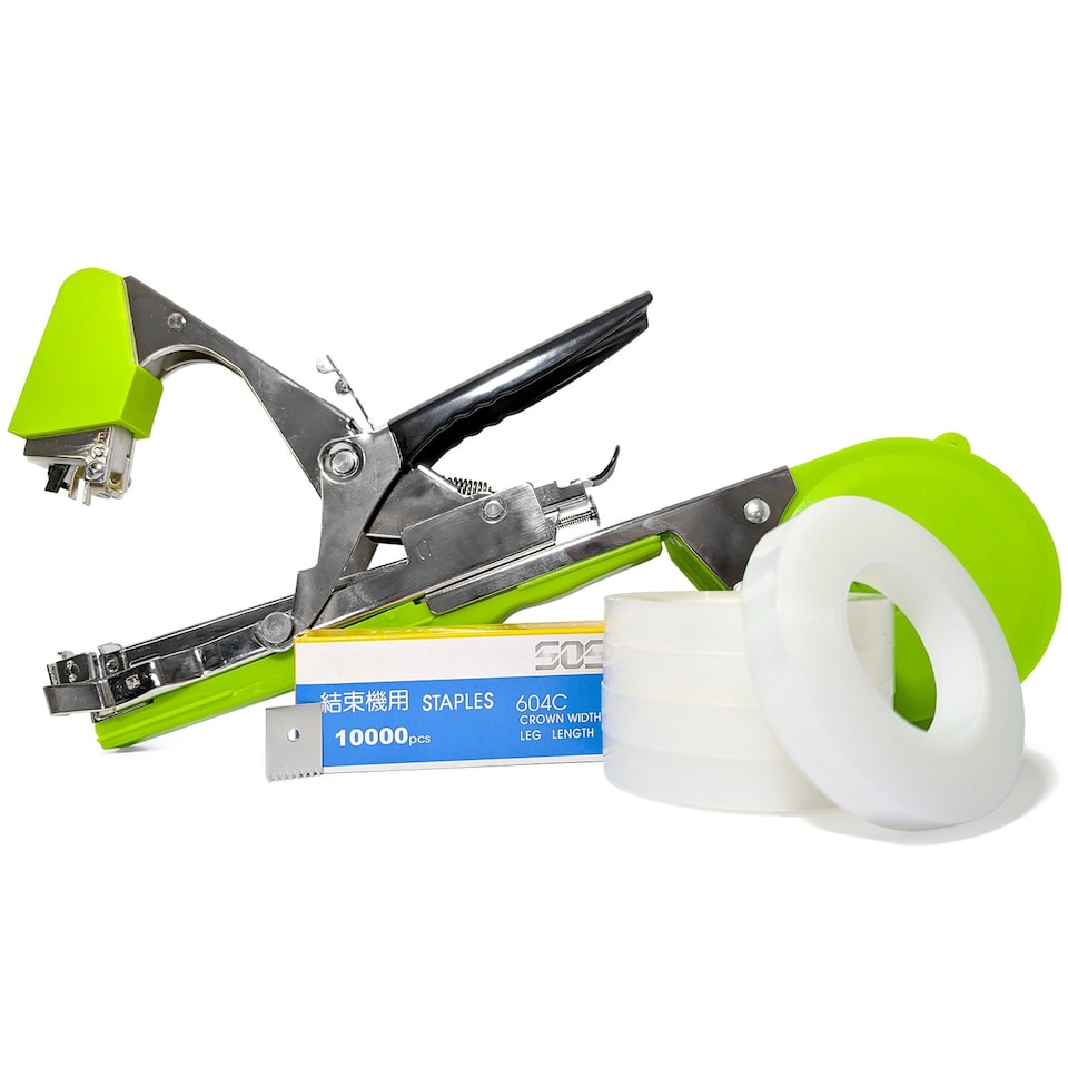 image 1 of Elixir Gardens Plant Tying Machine, Tape Colour CLEAR. Full Kit with 20 Tapes & 10,000 Staples
