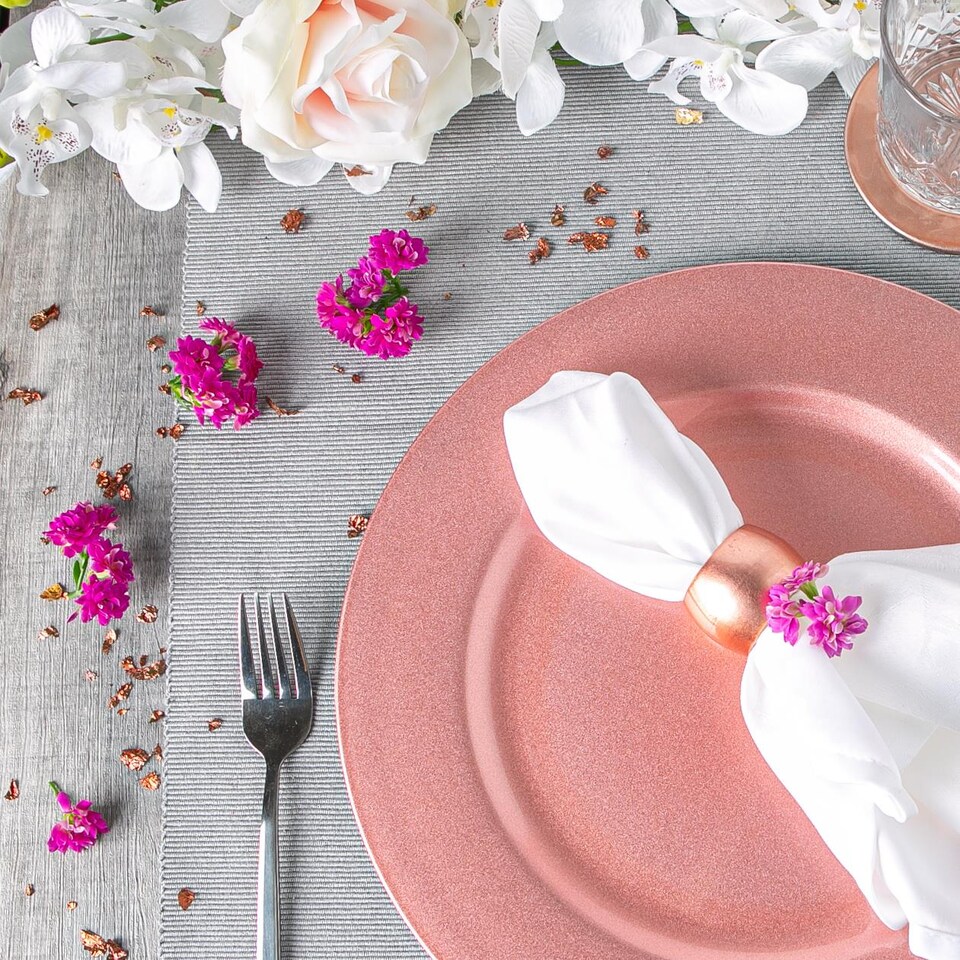 image 1 of Argon Tableware 18 Piece Metallic Charger Plates Set - Rose Gold