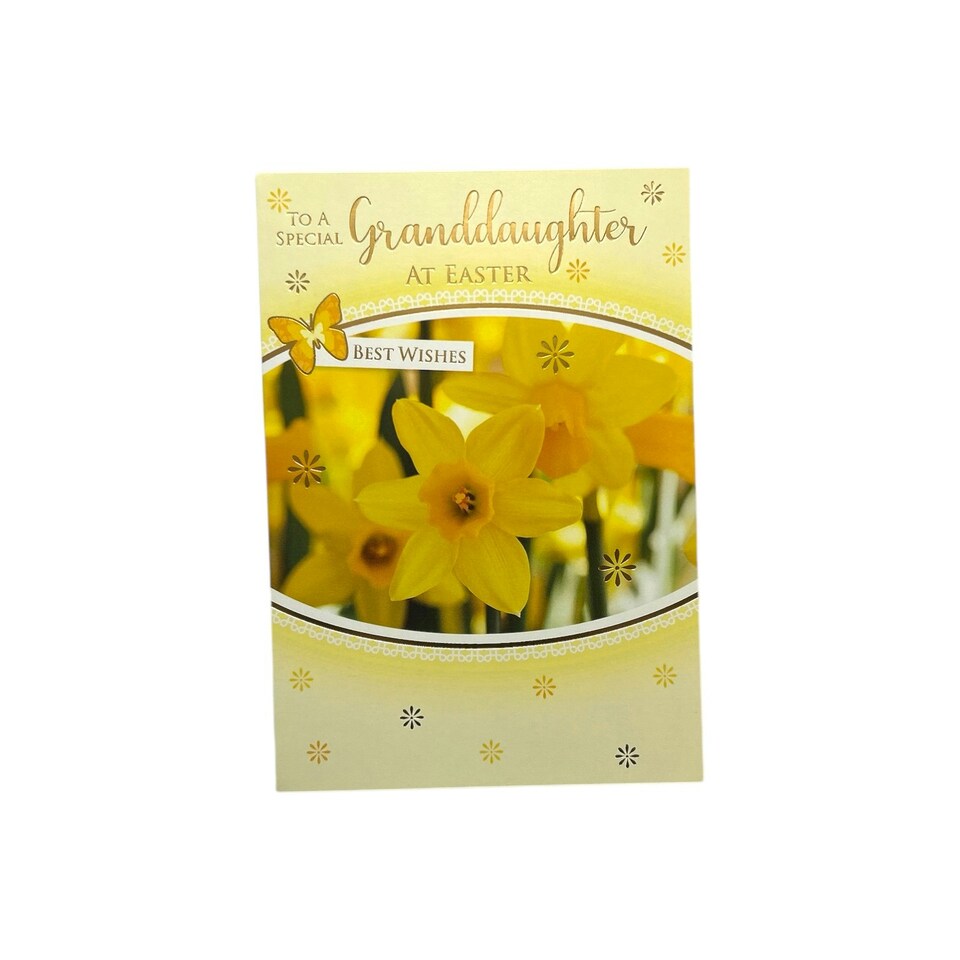 image 1 of To A Special Granddaughter Yellow Daffodil Flowers Design Easter Card