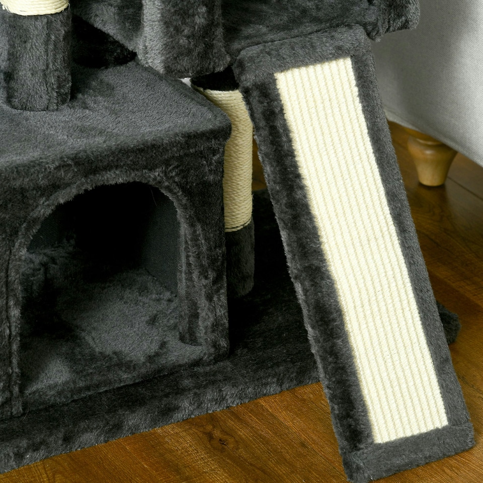 image 1 of PawHut Cat Tree 83cm Indoor Cat Scratching Post Kitten Tower, Black