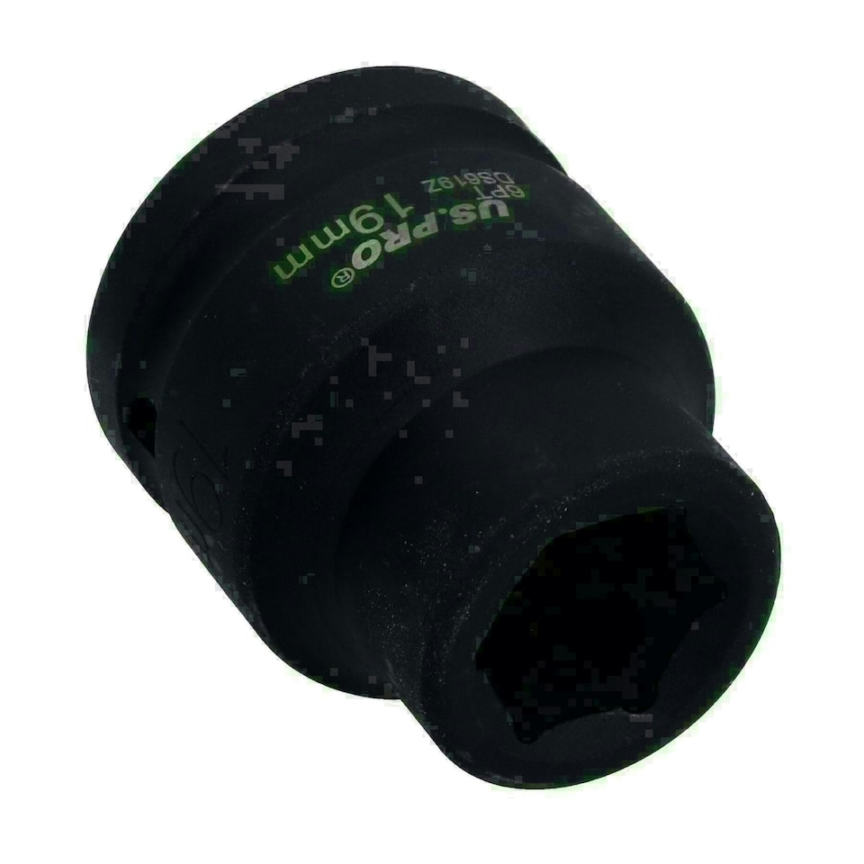 image 1 of 3/4" Drive 19mm Shallow Metric MM Impact Impacted Socket 6 Sided Single Hex