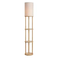 BHS Shelby Floor Lamp with Shelves, Oak