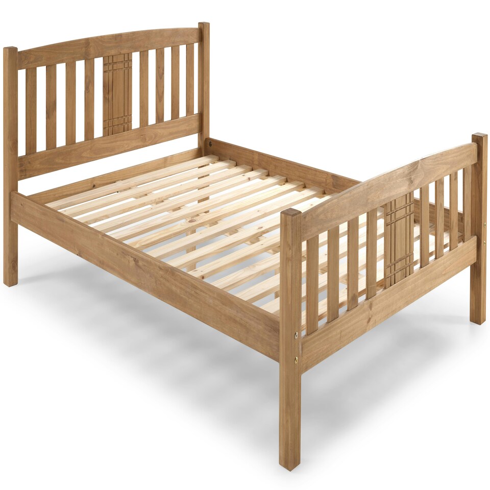 image 1 of 3ft Single Antique honey pine,wood,wooden,solid slatts,bed frame.
