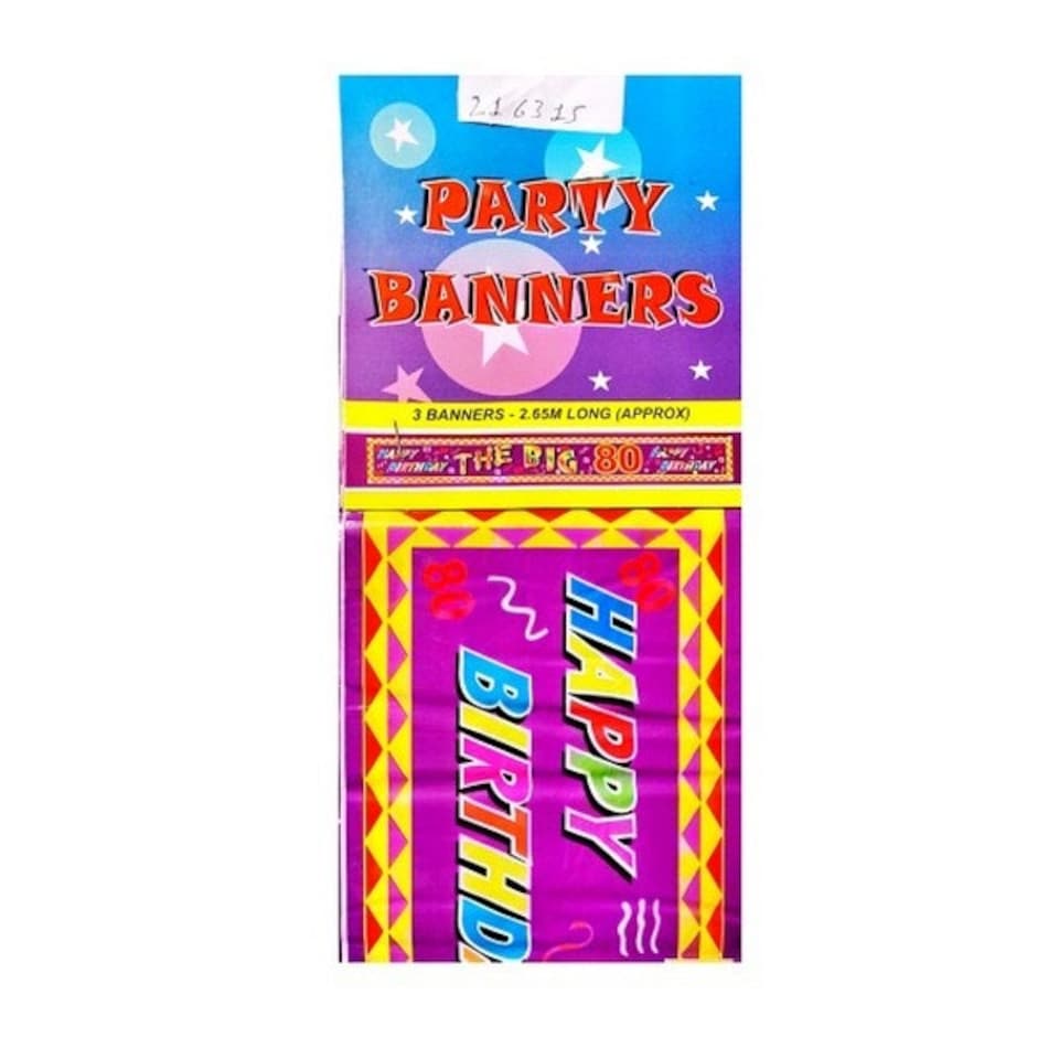 The Big Bordered 80th Banner - Multicoloured - One Size