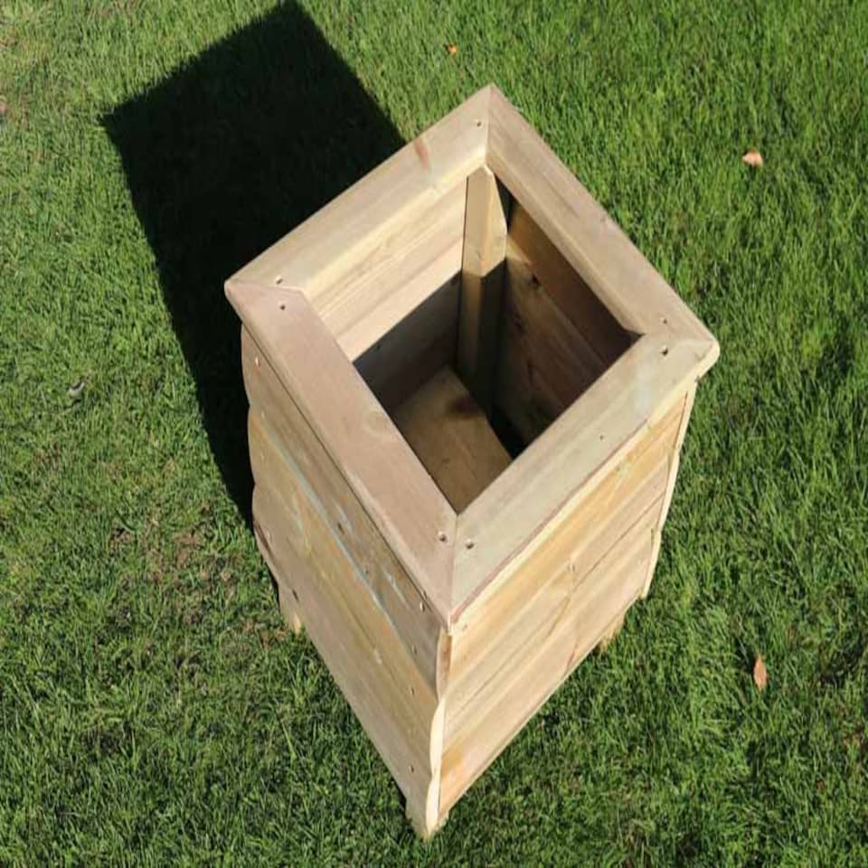 image 1 of Square Planters, Wooden Garden Pot/Tub for Plants - L40 x W40 x H40 cm - Fully Assembled | Brown