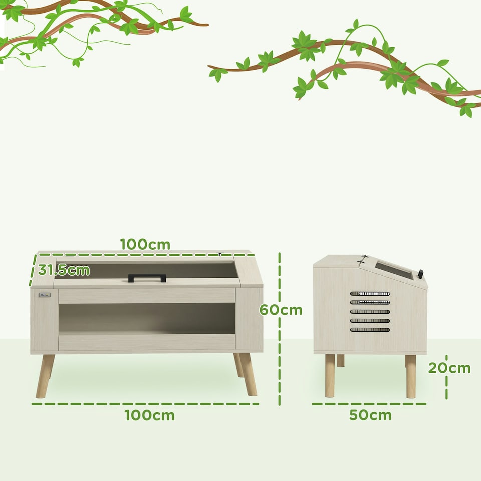 image 1 of PawHut Reptile Terrarium, 140L Snake Vivarium with Tempered Glass Windows