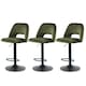 image 1 of SONARA Set of 3 Adjustable Velvet Upholstered Breakfast Bar Stools | Green