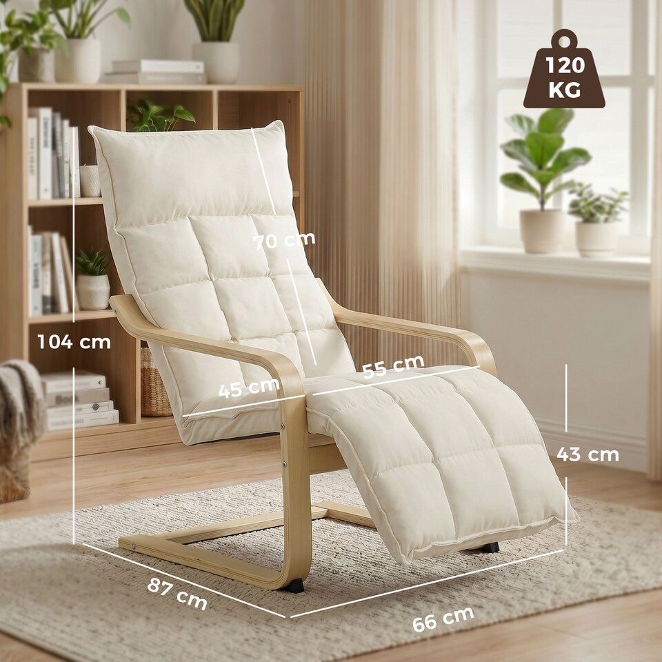 image 1 of HOMCOM Accent Chair, Leisure Lounge Chair Armchair with Footrest