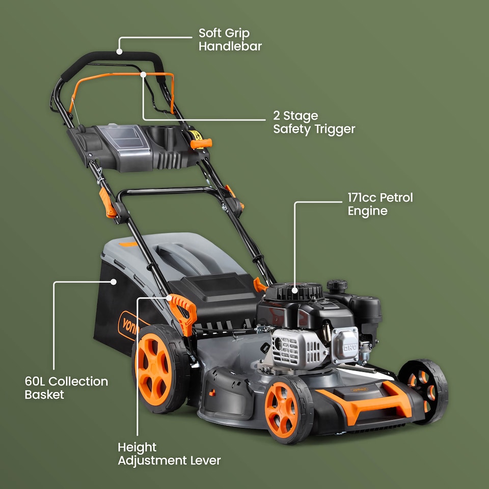 image 1 of VonHaus Petrol Lawnmower 171cc