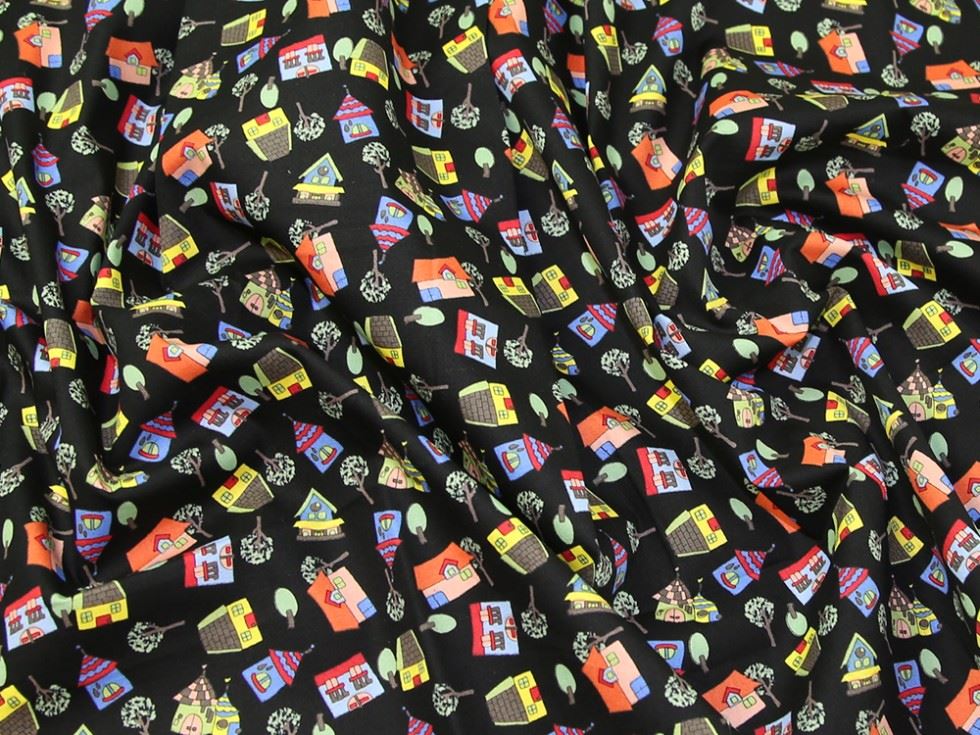 Black 100% Cotton Poplin Fabric for Dressmaking, Quilting, 110cm / 43" Wide - per metre