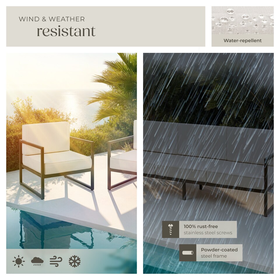 image 1 of Garden Furniture Comosa - for 5 people, XXL padding, 1 sofa, 2 armchairs