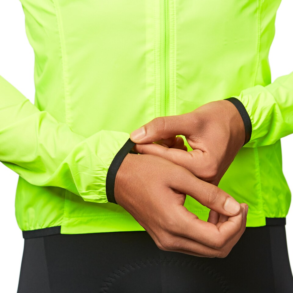 image 1 of Decathlon Men's Long-Sleeved Ultra-Light Road Cycling Windbreaker Racer - Yellow