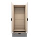 image 3 of Madrid 2 Door 1 Drawer Mirrored Wardrobe - L52 x W81 x H196 cm - Grey/White Gloss Grey