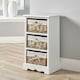 image 3 of Wooden Chest Of Drawer Storage Unit Willow Wicker Baskets Bedside Fully Assembled White | 3 Drawers