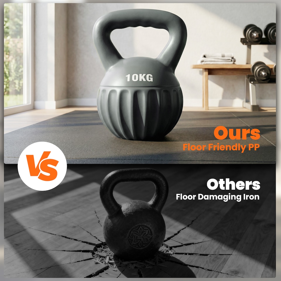 image 1 of SPORTNOW Kettlebell with Non-Slip Handle 10 kg Grey | Grey | Grey | 10