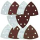 image 2 of 90mm Triangular Sanding Abrasive Discs Pads Hook Loop Backing Mixed Grit 50pk