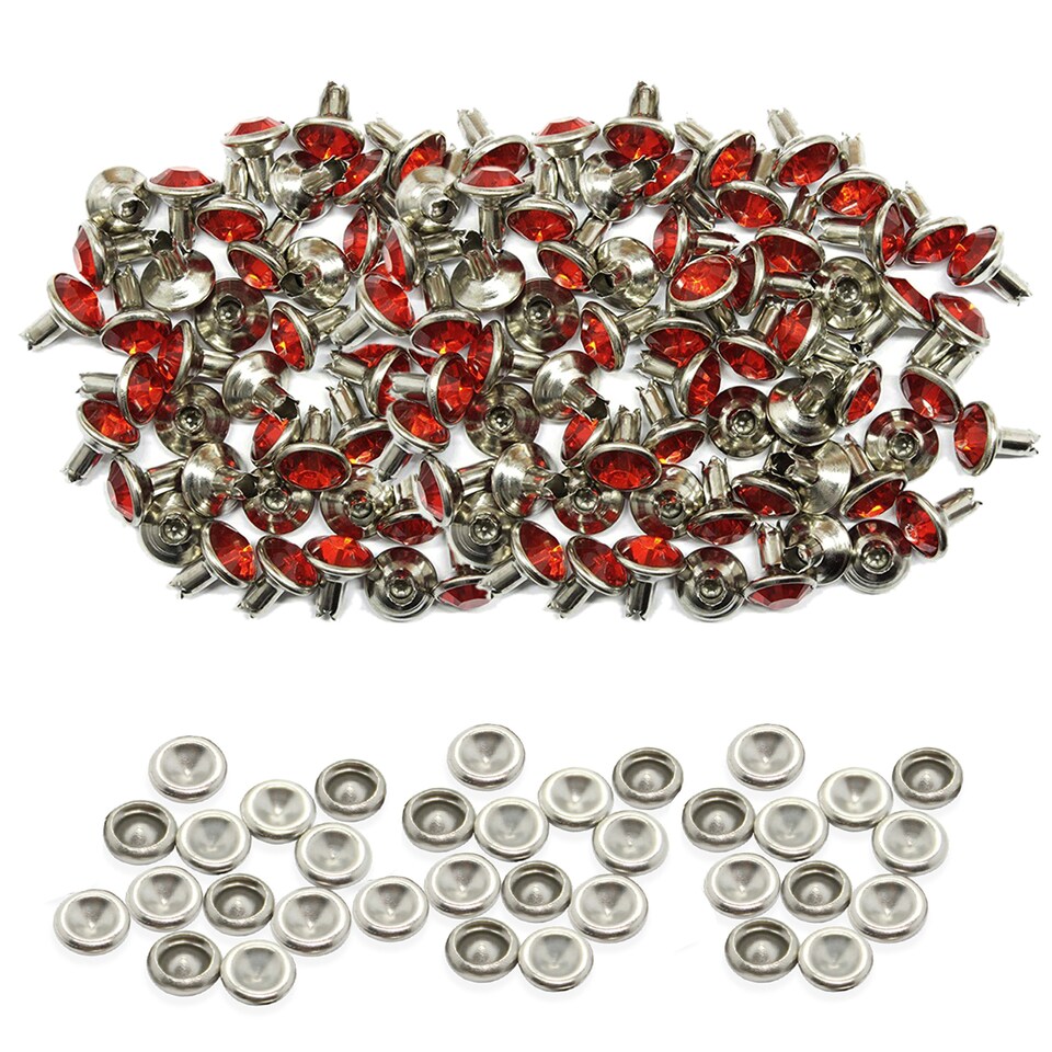 image 1 of 10mm Diamante Acrylic Rhinestone Studs with Pins - Pack of 10