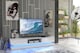 image 4 of TV Unit TV Stand Media Cabinet Sideboard Grey High Gloss Doors LED 180cm
